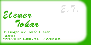 elemer tokar business card