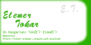 elemer tokar business card